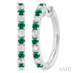 ASHI Alternate Gemstone & Diamond Hoop Earrings 58656PPTGEREMWG