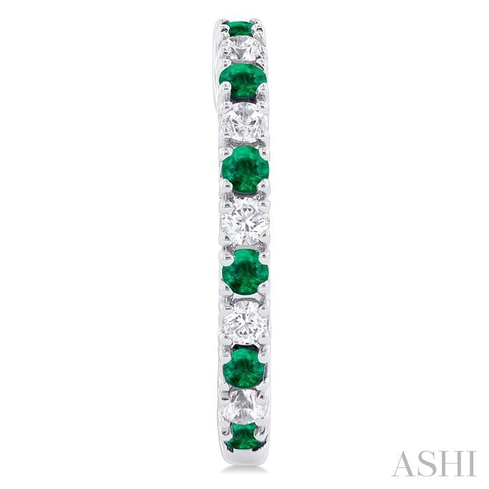ASHI Alternate Gemstone & Diamond Hoop Earrings 58656PPTGEREMWG
