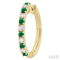 ASHI Alternate Gemstone & Diamond Hoop Earrings 58656PPTGEREMYG