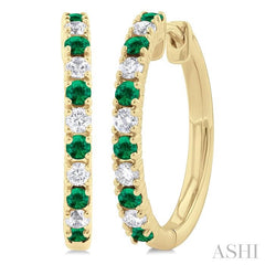 ASHI Alternate Gemstone & Diamond Hoop Earrings 58656PPTGEREMYG