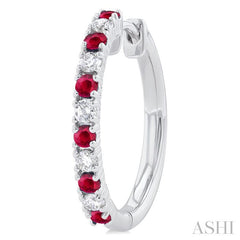 ASHI Alternate Gemstone & Diamond Hoop Earrings 58656PPTGERRBWG