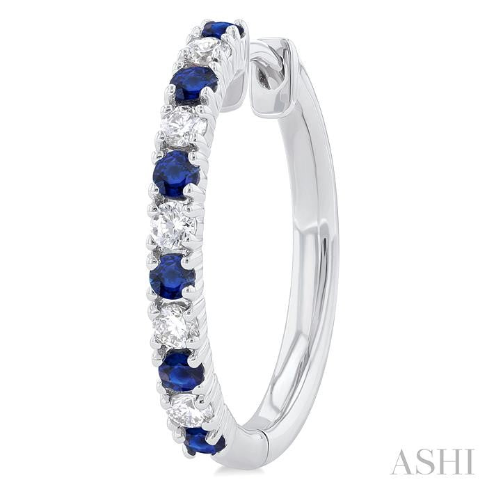 ASHI Alternate Gemstone & Diamond Hoop Earrings 58656PPTGERSPWG