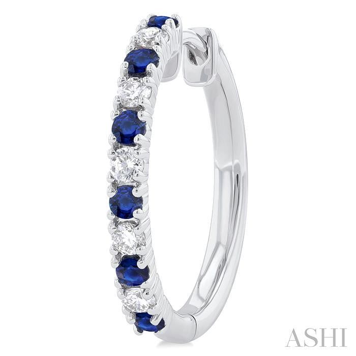 ASHI Alternate Gemstone & Diamond Hoop Earrings 58656PPTGERSPWG