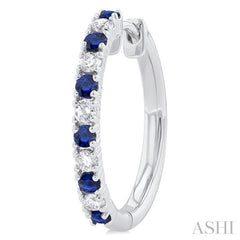 ASHI Alternate Gemstone & Diamond Hoop Earrings 58656PPTGERSPWG