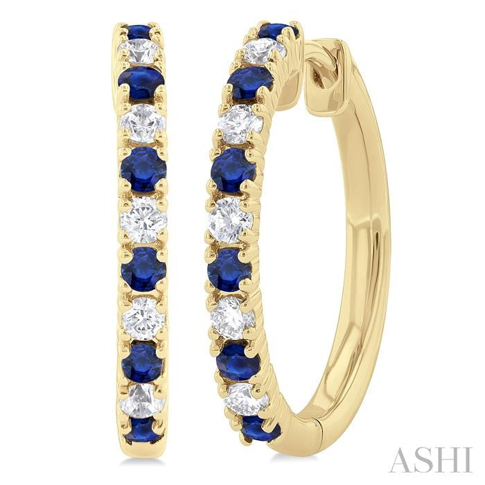 ASHI Alternate Gemstone & Diamond Hoop Earrings 58656PPTGERSPYG