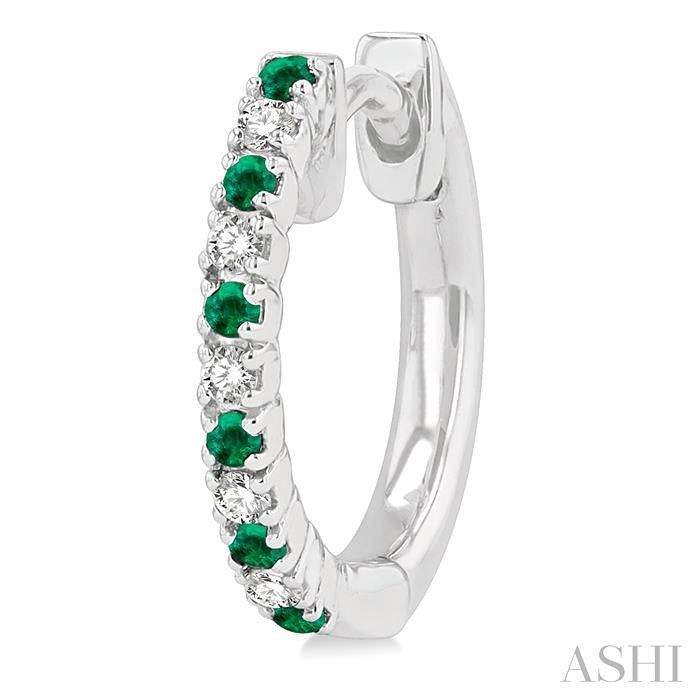 ASHI Alternate Gemstone & Diamond Huggie Fashion Earrings 58658PPTSEREMWG