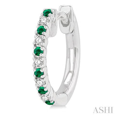 ASHI Alternate Gemstone & Diamond Huggie Fashion Earrings 58658PPTSEREMWG