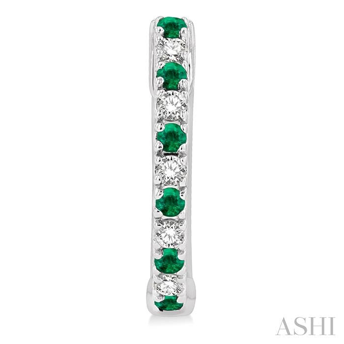 ASHI Alternate Gemstone & Diamond Huggie Fashion Earrings 58658PPTSEREMWG