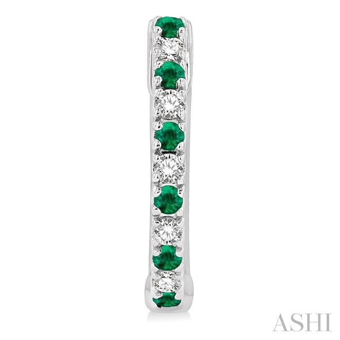 ASHI Alternate Gemstone & Diamond Huggie Fashion Earrings 58658PPTSEREMWG
