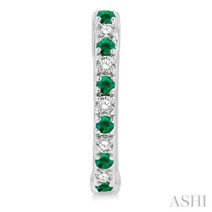 ASHI Alternate Gemstone & Diamond Huggie Fashion Earrings 58658PPTSEREMWG