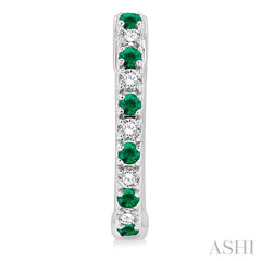 ASHI Alternate Gemstone & Diamond Huggie Fashion Earrings 58658PPTSEREMWG
