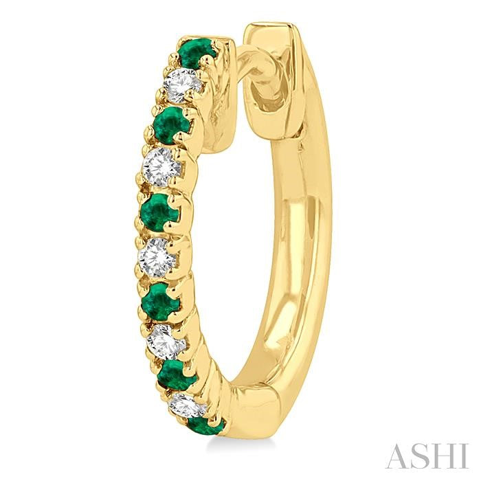 ASHI Alternate Gemstone & Diamond Huggie Fashion Earrings 58658PPTSEREMYG