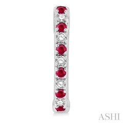 ASHI Alternate Gemstone & Diamond Huggie Fashion Earrings 58658PPTSERRBWG