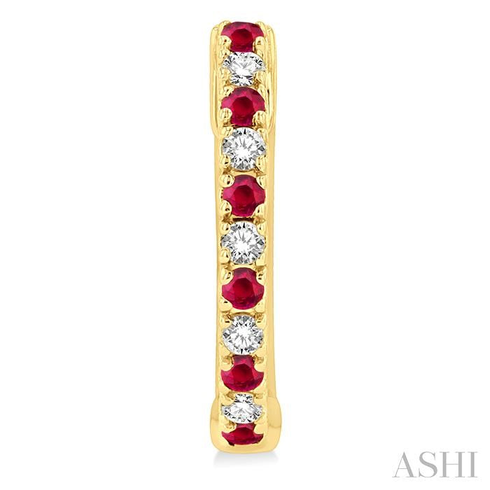 ASHI Alternate Gemstone & Diamond Huggie Fashion Earrings 58658PPTSERRBYG