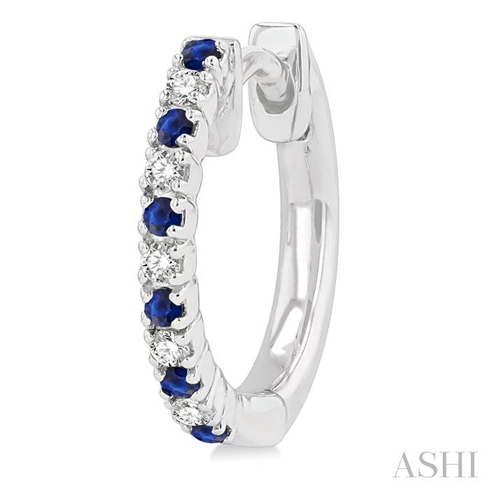 ASHI Alternate Gemstone & Diamond Huggie Fashion Earrings 58658PPTSERSPWG