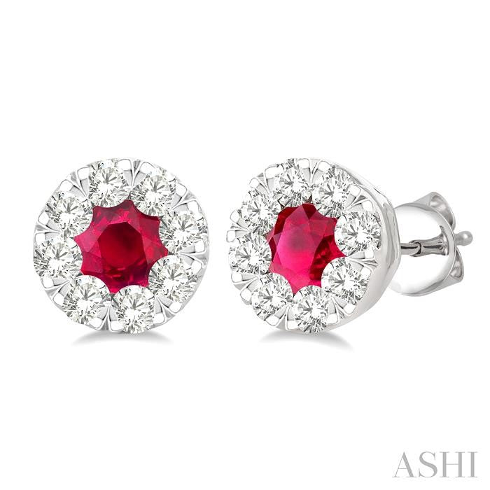 ASHI Lovebright Gemstone & Diamond Earrings 58683PPFGERRBWG
