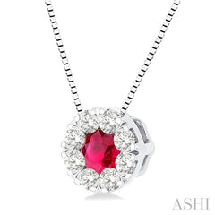 ASHI Lovebright Gemstone & Diamond Pendant 58685PPFGPDRBWG