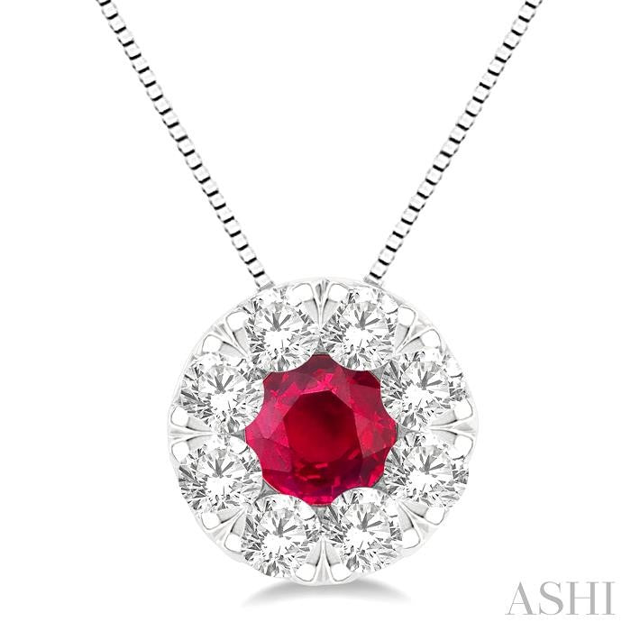 ASHI Lovebright Gemstone & Diamond Pendant 58685PPFGPDRBWG