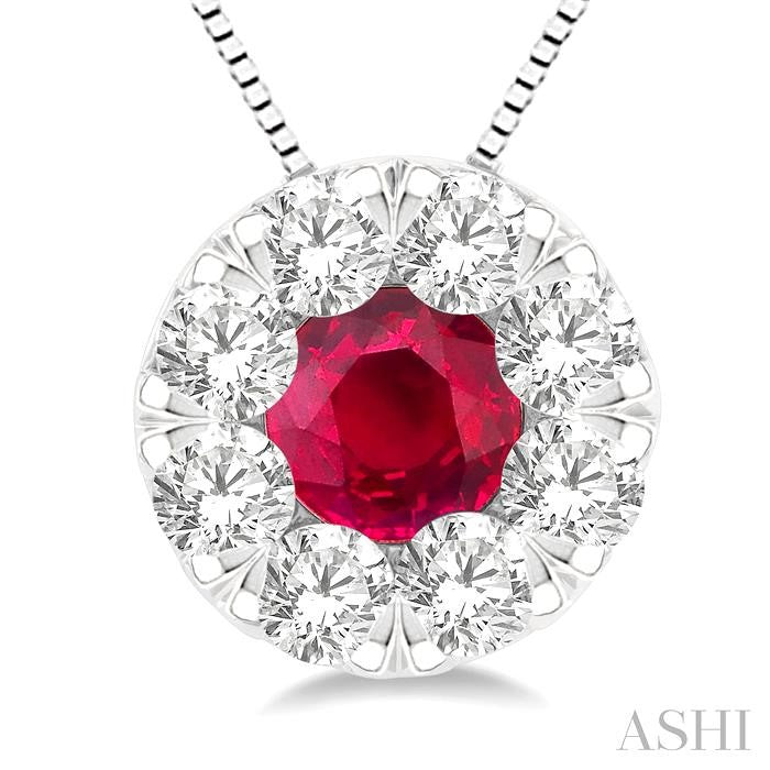 ASHI Lovebright Gemstone & Diamond Pendant 58685PPFGPDRBWG