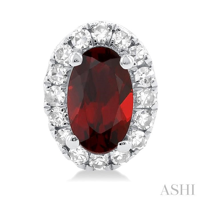 ASHI Oval Shape Gemstone & Halo Diamond Earrings 58698PPFSERGTWG-OV