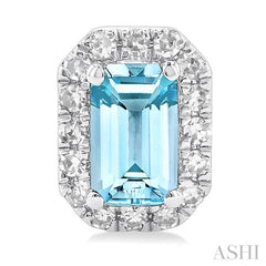 ASHI Emerald Shape Gemstone & Halo Diamond Earrings 58698PPTSERAQWG-OC