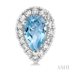 ASHI Pear Shape Gemstone & Halo Diamond Earrings 58698PPTSERAQWG-PR