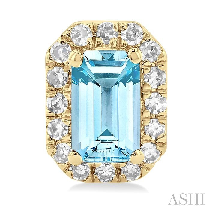 ASHI Emerald Shape Gemstone & Halo Diamond Earrings 58698PPTSERAQYG-OC