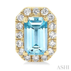ASHI Emerald Shape Gemstone & Halo Diamond Earrings 58698PPTSERAQYG-OC