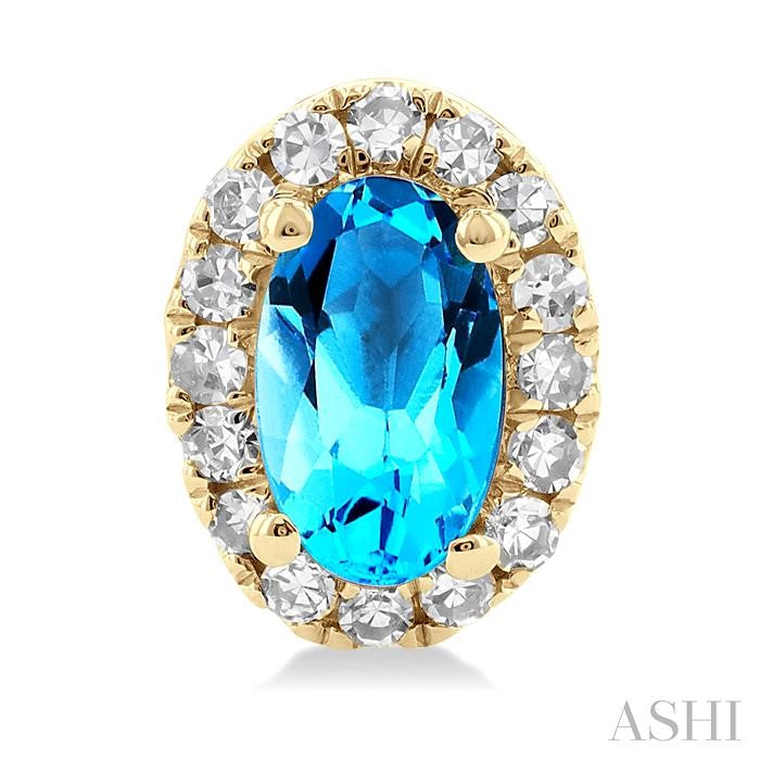 ASHI Oval Shape Gemstone & Halo Diamond Earrings 58698PPTSERBTYG-OV