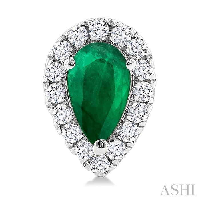 ASHI Pear Shape Gemstone & Halo Diamond Earrings 58698PPTSEREMWG-PR