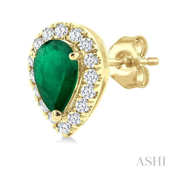 ASHI Pear Shape Gemstone & Halo Diamond Earrings 58698PPTSEREMYG-PR