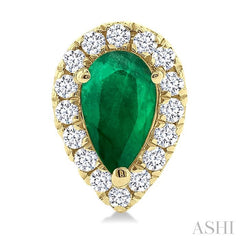 ASHI Pear Shape Gemstone & Halo Diamond Earrings 58698PPTSEREMYG-PR