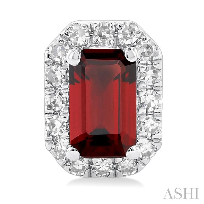 ASHI Emerald Shape Gemstone & Halo Diamond Earrings 58698PPTSERGTWG-OC