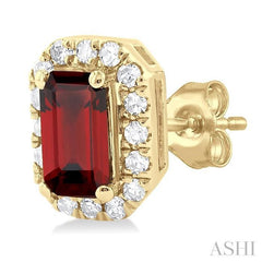 ASHI Emerald Shape Gemstone & Halo Diamond Earrings 58698PPTSERGTYG-OC