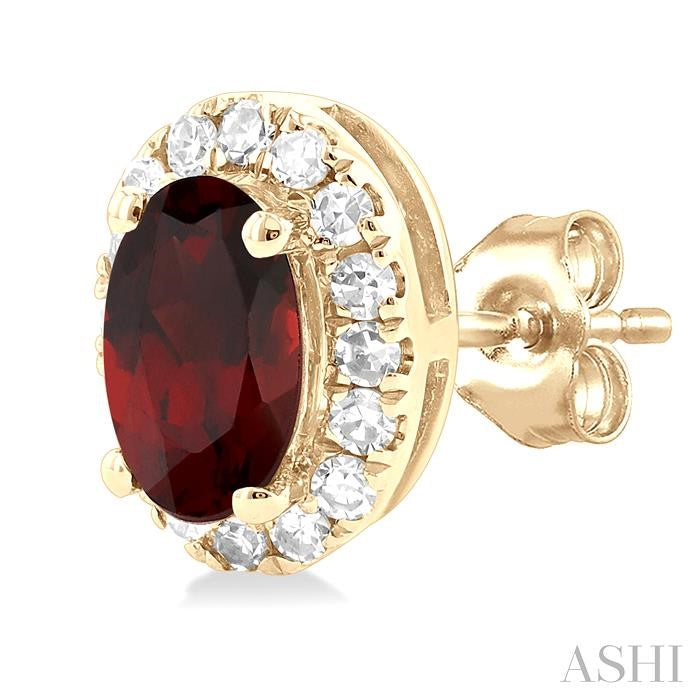 ASHI Oval Shape Gemstone & Halo Diamond Earrings 58698PPTSERGTYG-OV