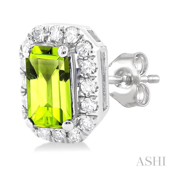 ASHI Emerald Shape Gemstone & Halo Diamond Earrings 58698PPTSERPEWG-OC
