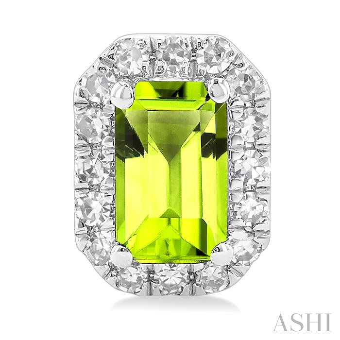 ASHI Emerald Shape Gemstone & Halo Diamond Earrings 58698PPTSERPEWG-OC