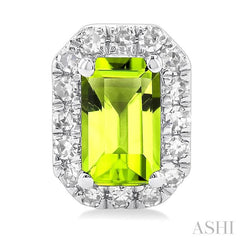 ASHI Emerald Shape Gemstone & Halo Diamond Earrings 58698PPTSERPEWG-OC