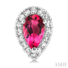 ASHI Pear Shape Gemstone & Halo Diamond Earrings 58698PPTSERPTWG-PR