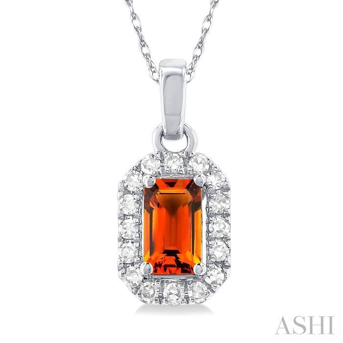 ASHI Emerald Shape Gemstone & Halo Diamond Pendant 58699PPTSPDCTWG-OC
