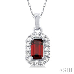 ASHI Emerald Shape Gemstone & Halo Diamond Pendant 58699PPTSPDGTWG-OC