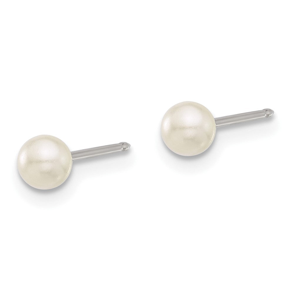 587E Inverness Stainless Steel 4mm Glass Pearl Post Earrings