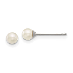 587E Inverness Stainless Steel 4mm Glass Pearl Post Earrings