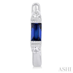 ASHI Emerald Shape Gemstone & Diamond Hoop Earrings 58828PPTGERSPWG