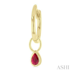 ASHI Pear Shape Bezel Set Gemstone Huggie Fashion Earrings 58899PPF@ERRBYG-PR