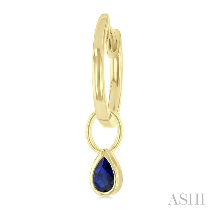 ASHI Pear Shape Bezel Set Gemstone Huggie Fashion Earrings 58899PPF@ERSPYG-PR