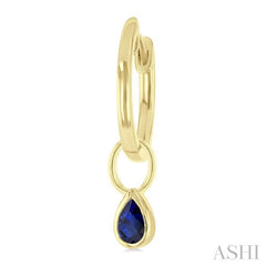ASHI Pear Shape Bezel Set Gemstone Huggie Fashion Earrings 58899PPF@ERSPYG-PR