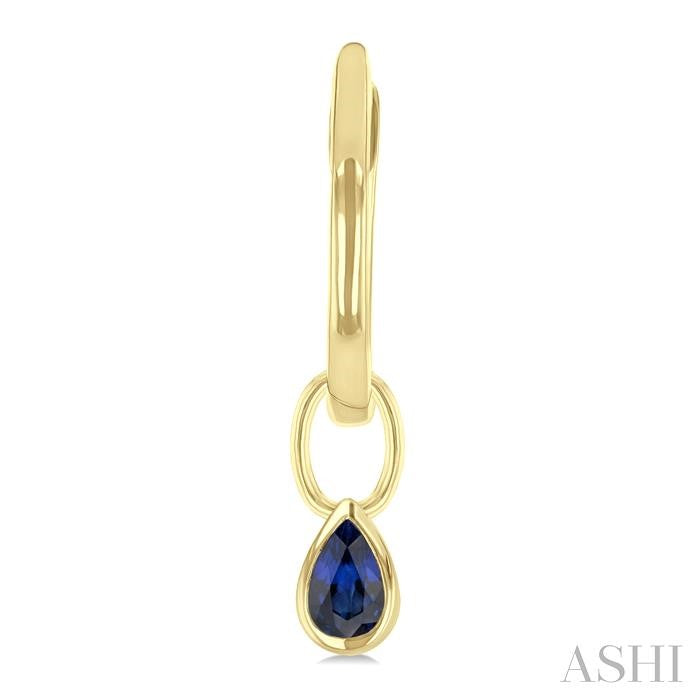 ASHI Pear Shape Bezel Set Gemstone Huggie Fashion Earrings 58899PPF@ERSPYG-PR