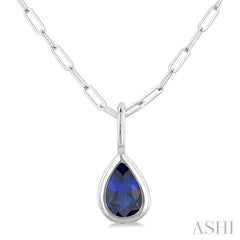ASHI Pear Shape Bezel Set Paperclip Gemstone Fashion Pendant 58899PPF@PDSPWG-PR
