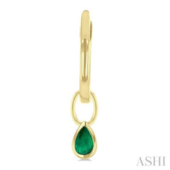 ASHI Pear Shape Bezel Set Gemstone Huggie Fashion Earrings 58899PPT@EREMYG-PR